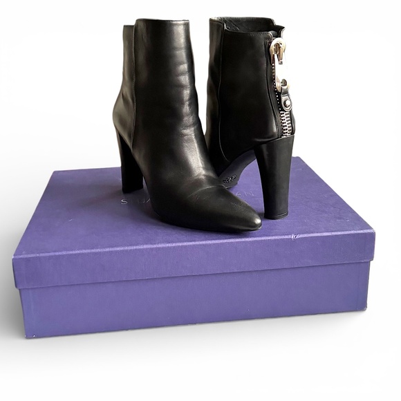 Stuart Weitzman Shoes - STUART WEITZMAN Mizzip ankle boots black leather size 9